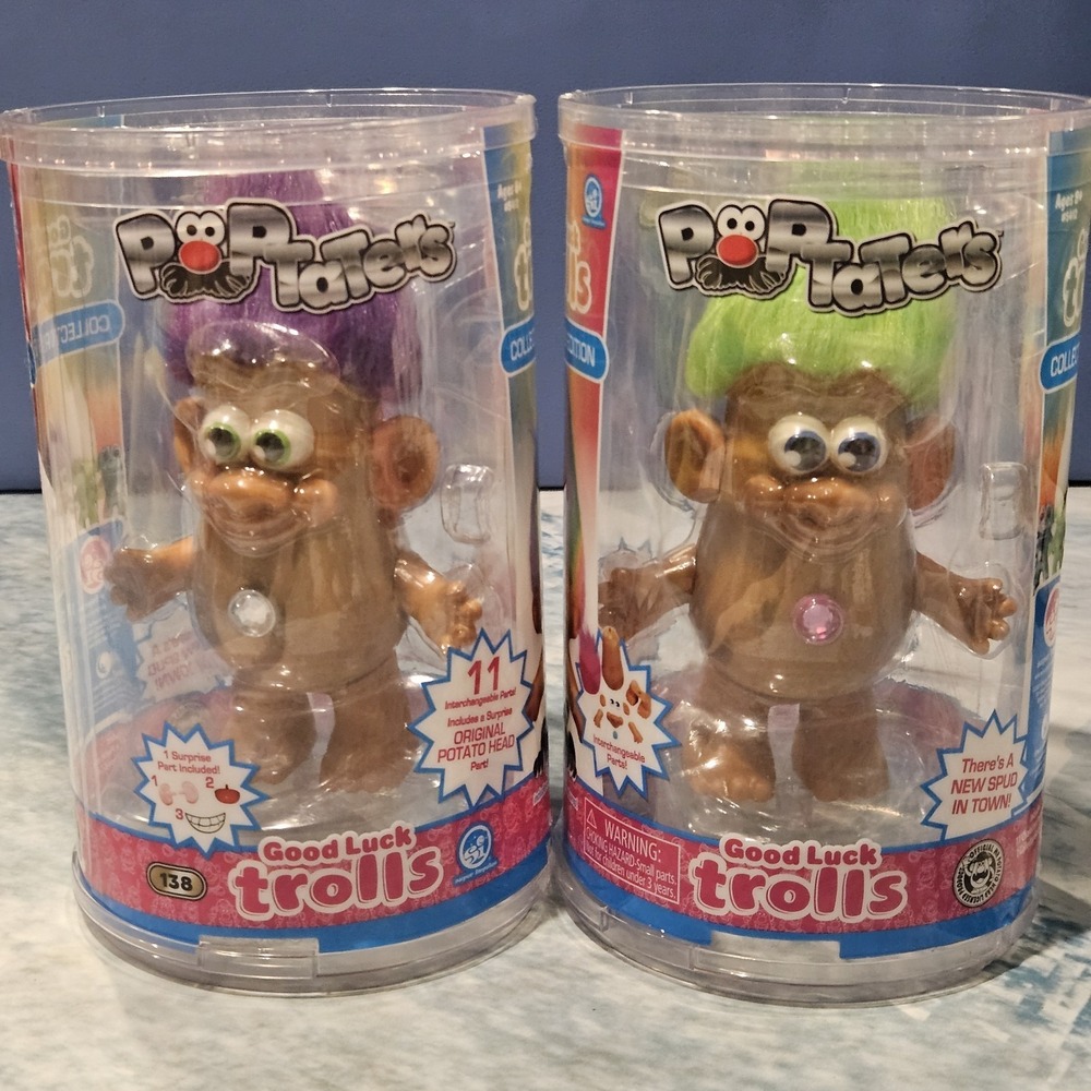 Pop Taters Good Luck Trolls Collector's Edition Lot of 2 In Package